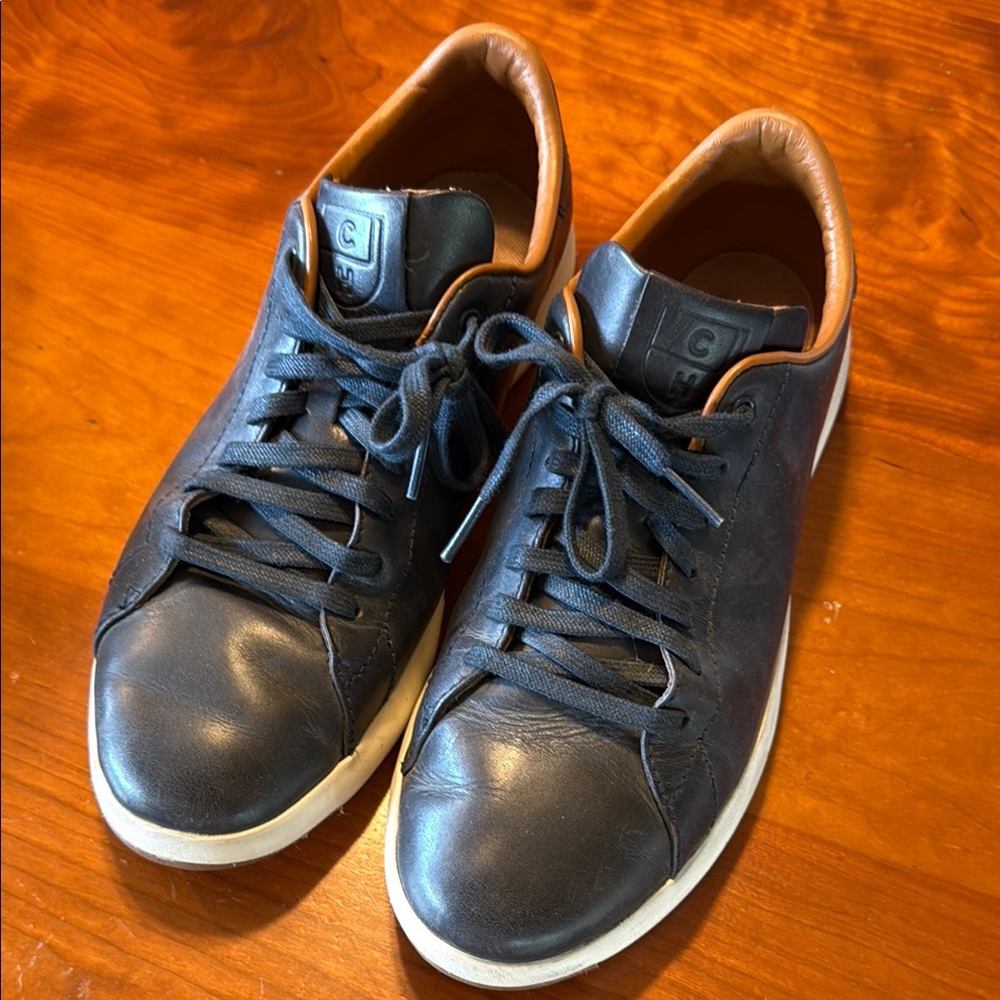Men's Cole Hahn Navy Leather Sneakers